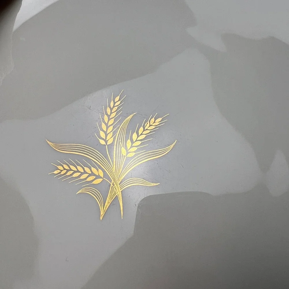 Lenox Wheat Dinner Plates Set of 4 10.5in Gold Trim Cream R-442 Mid Century USA